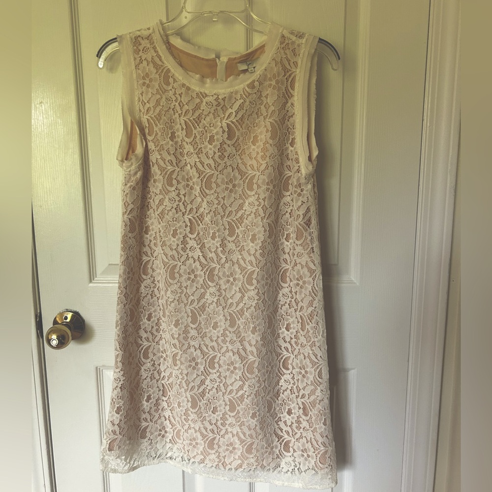 Joie white lace shift dress. New with tags, size medium.